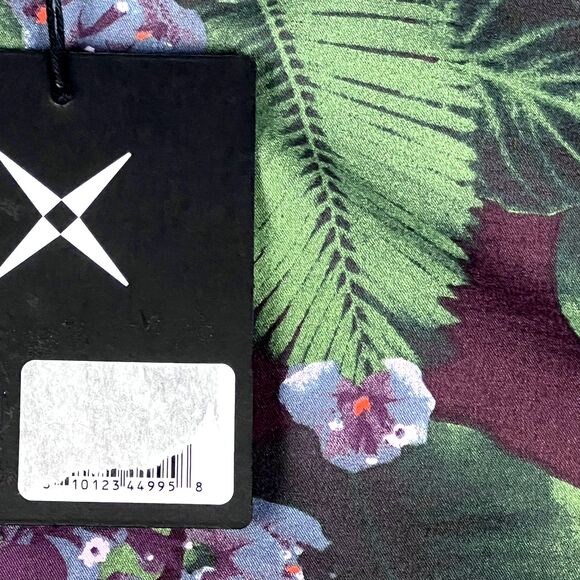 GSTQ Jacket Mens Medium Burgundy Green Floral Bomber Varsity Lightweight Zip Up - Picture 13 of 15